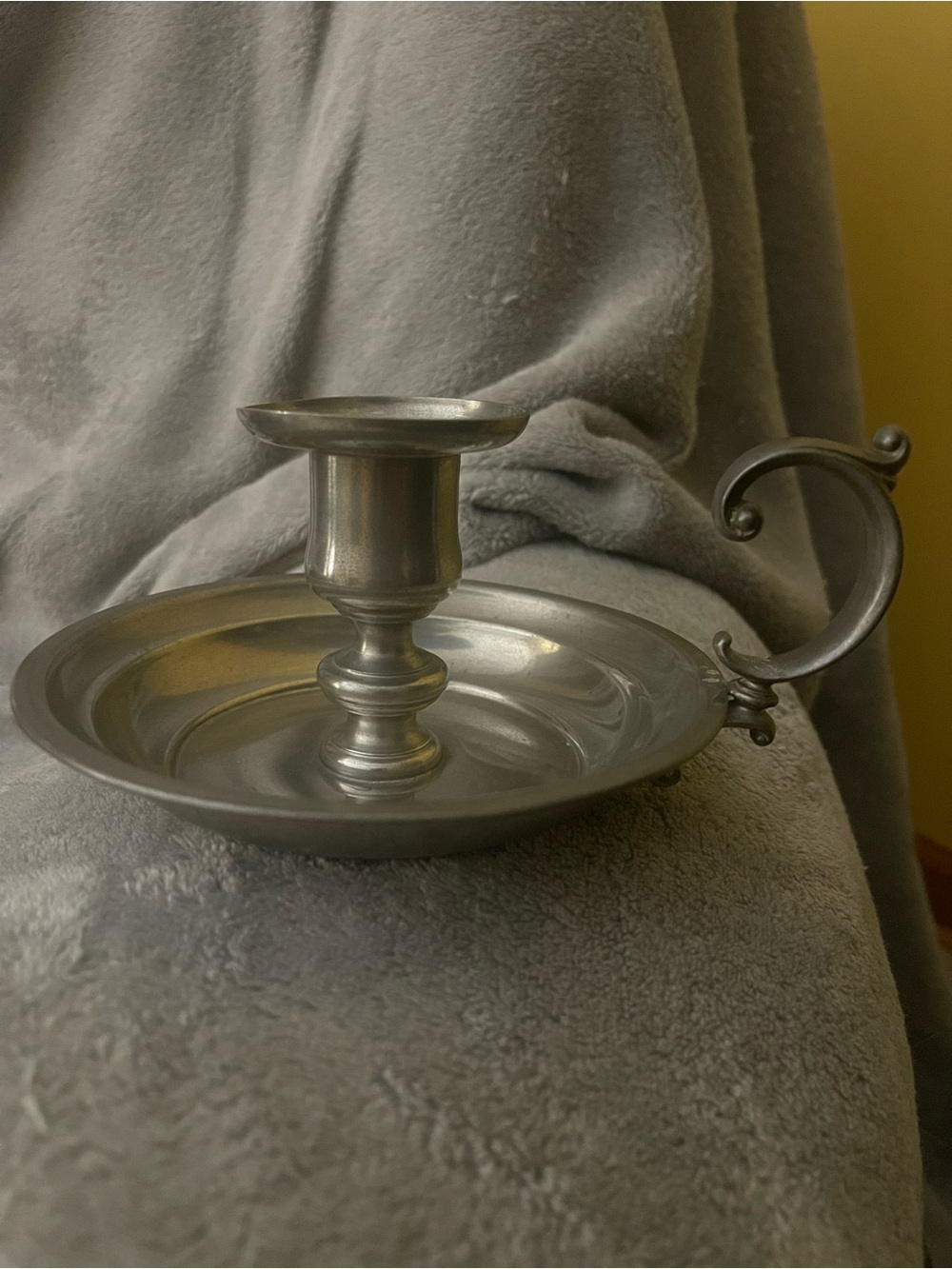Vintage 1970’s International Pewter Finger loop candlestick holder